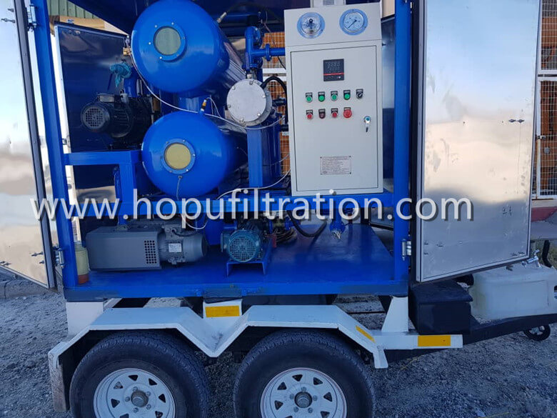 Mobile Trailer Wheel Mounted Vacuum Transformer Oil Filtration Plant, Mobile Oil Cleaning Unit