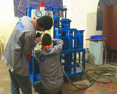 Vacuum Hydraulic Oil Purifier onsite installation for Philippine client