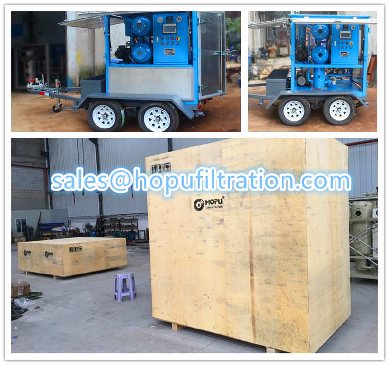 Double Axles Trailer type transformer oil purifier delivery