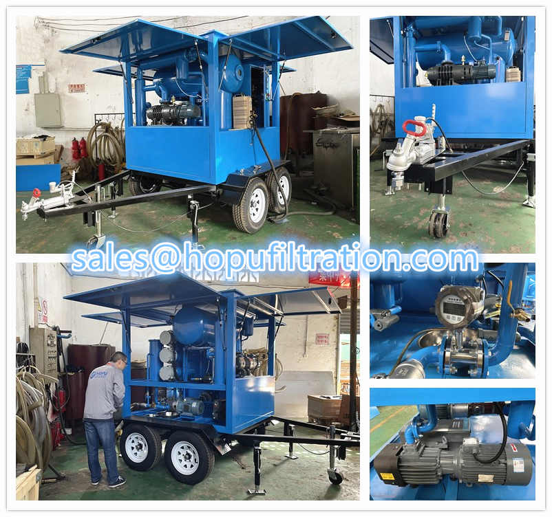 Mobile trailer Type Horizontal Vacuum Transformer Oil Purifier