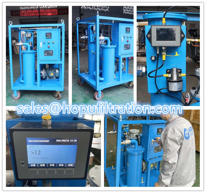 Gear Lube Oil Cleaning machine with online particle counter