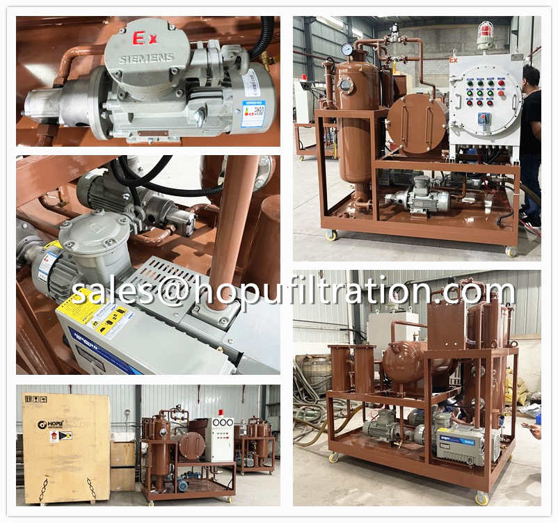 Explosion proof turbine oil dehydration system