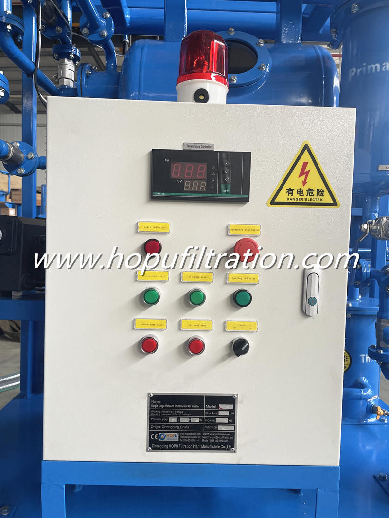 Single Stage Vacuum Transformer Oil Treatment Machine