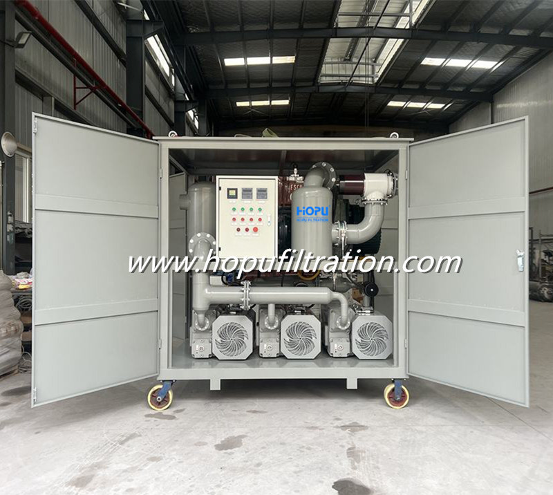 Double Stage Vacuum Pump Machine For Power Transformer Evacuation Unit