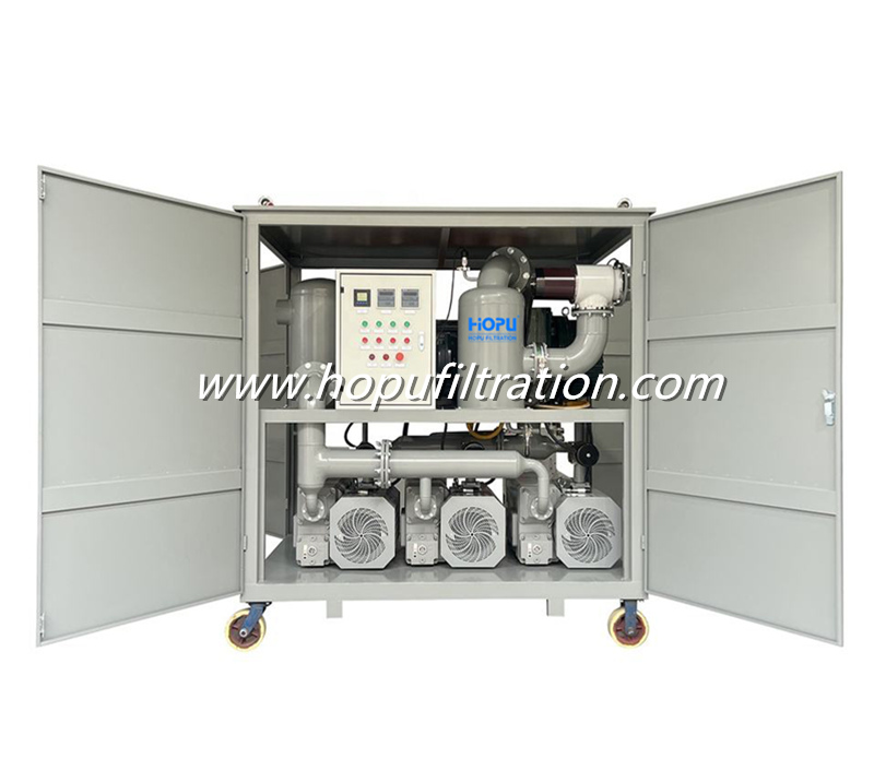 Double Stage Vacuum Pump Machine For Power Transformer Evacuation Unit