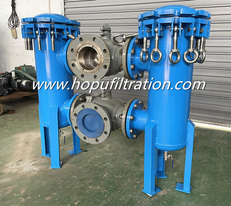 Oil Line Filter housing, duplex basket filter Unit