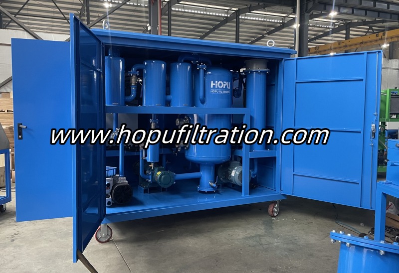 Weather-proof Enclosed Double Stage Vacuum Dehydration Degasification Transformer Oil Purifier