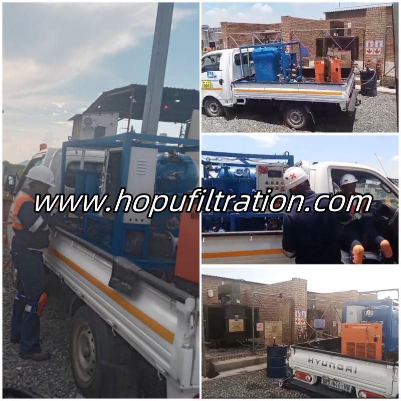 HOPU Transformer Oil Purification Equipment Site Working in South Africa