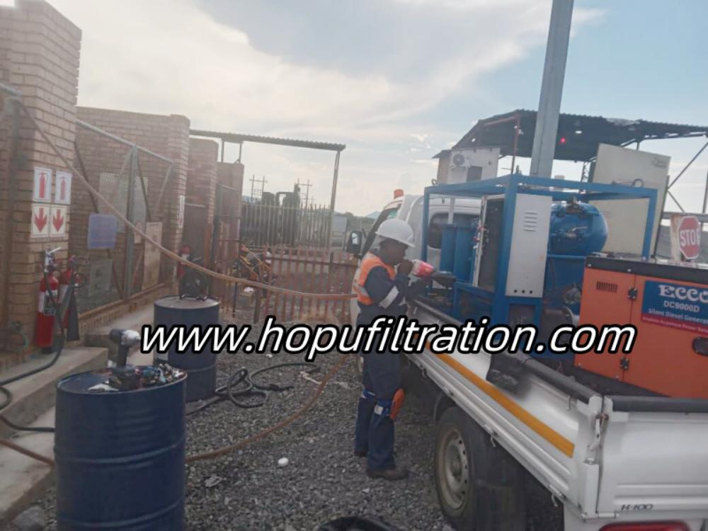 HOPU Transformer Oil Purification Equipment Site Working in South Africa