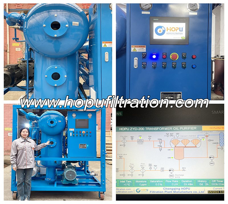 T-shape Vacuum Insulation Oil Dehydration and Degassing System