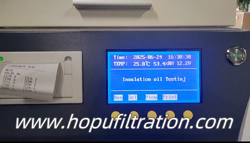 ASTMD Standard Battery Insulation Oil Breakdown Voltage Tester Installed Temperature Sensor