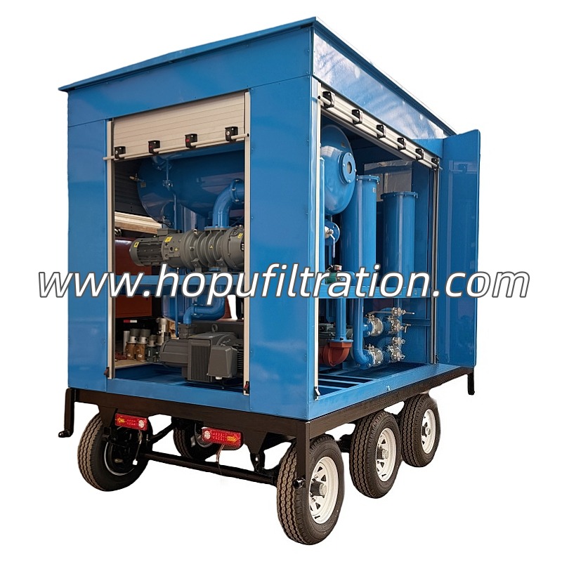 Three axle six wheel trailer Mobile Transformer Oil Filtration Equipment