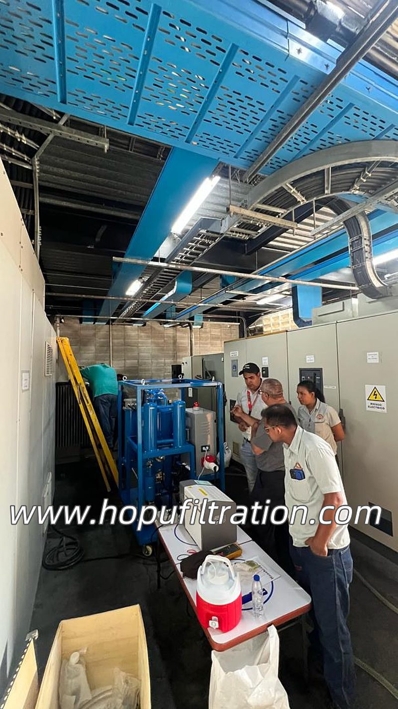 Site Working in South America Vacuum Transformer Oil Purifier