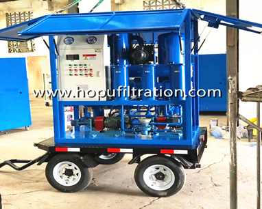 mobile trailer vacuum oil purifier car wheel mounted