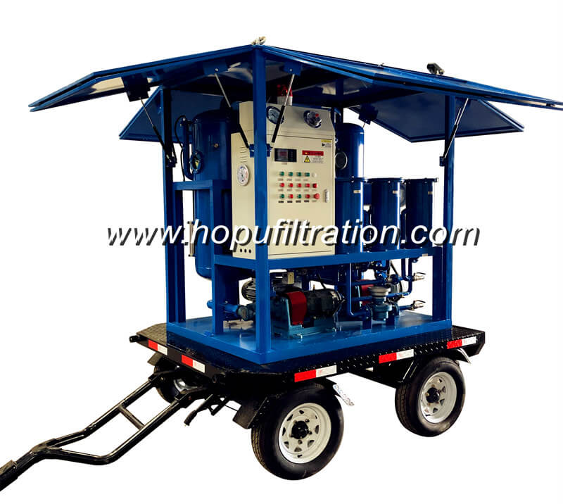 Mobile Trailer Wheel Mounted Vacuum Transformer Oil Filtration Plant, Mobile Oil Cleaning Unit
