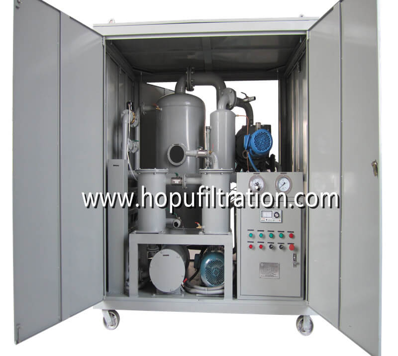  Enclosed Weather Proof Type High Vacuum Insulation Oil Filtration Unit ,Transformer Oil Purifier with carbon steel cabinet