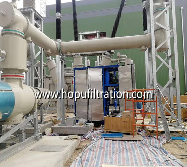 Vacuum Transformer Oil Filtration Plant with upward enclosure cabinet in Malaysia