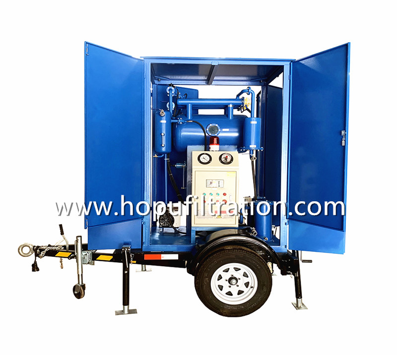 Trolley Mounted Single StageTransformer Oil Purifier, Movable Oil Purification Unit