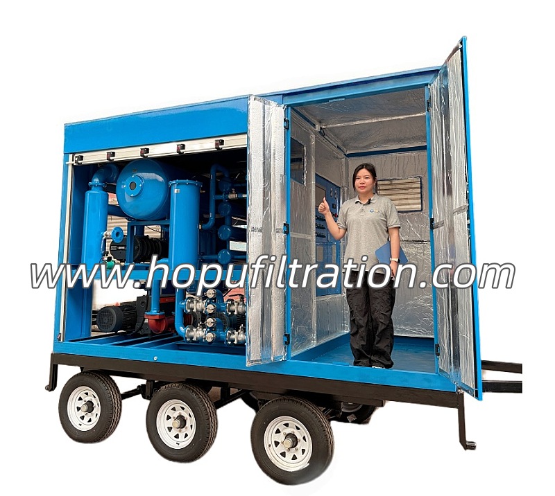 Three axle six wheel trailer Mobile Transformer Oil Filtration Equipment